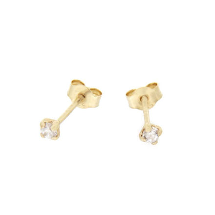 Gull øredobber 585 2mm zircon