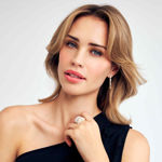 Sif Jakobs forgylt sølv øreheng Cristallo Lungo med Cubic Zirconia