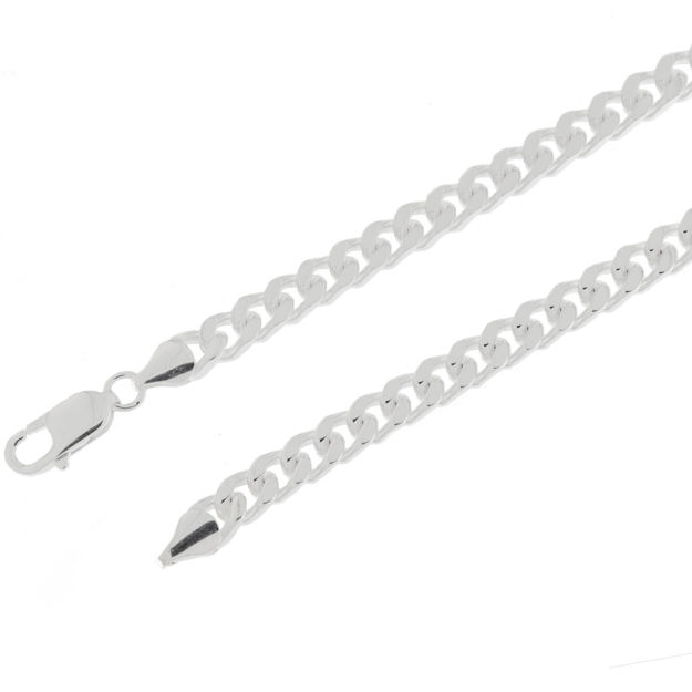 Rhodinert sølv Panzer kjede 2mm 36cm