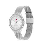 Tommy Hilfiger dameur i stål 30M sølvfarget skive & mesh lenke