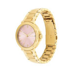 Tommy Hilfiger dameur stål & gull 34mm 5 ATM rosa skive, lenke