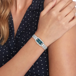 Tommy Hilfiger dameur stål med grønn skive & lenke 22mm 3 atm
