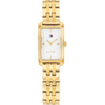 Tommy Hilfiger dameur gullfarget stål med hvit skive & lenke 22mm 3 atm