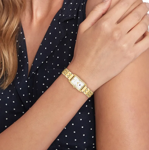 Tommy Hilfiger dameur gullfarget stål med hvit skive & lenke 22mm 3 atm