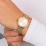 Tommy Hilfiger dameur forgylt stål 30M forgylt skive & mesh lenke 32mm