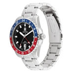 Tommy Hilfiger herreur stål 50M-200M svart skive & stål lenke 42mm