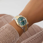 Guess Ladies Dress stål & tofarget 34mm 3 ATM grønn skive