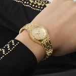 Guess Ladies Bejeweled stål & gull 25mm 30 ATM gullfarget skive