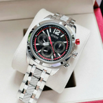 Guess Mens Activ Life silver 44mm 5ATM, stål klokke sort skive