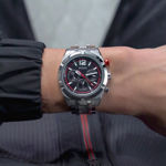 Guess Mens Activ Life silver 44mm 5ATM, stål klokke sort skive