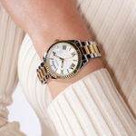 Guess Ladies Dress gull & stål 36mm 3 ATM hvit skive tofarget lenke