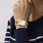 Guess Ladies Dress gullfarget stål 32mm 3 ATM hvit skive