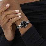 Guess Ladies Dress stål  24mm 3 ATM oval svart skive