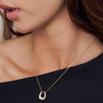 Sif Jakobs forgylt sølv halssmykke Borsa Piccolo med Cubic Zirconia