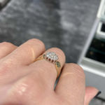 Gull rosett ring diamanter 0,25ct TW/SI
