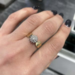 Gull rosett ring diamanter 0,25ct TW/SI