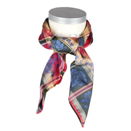 Eufemia silkeskjerf blå, rød, gull