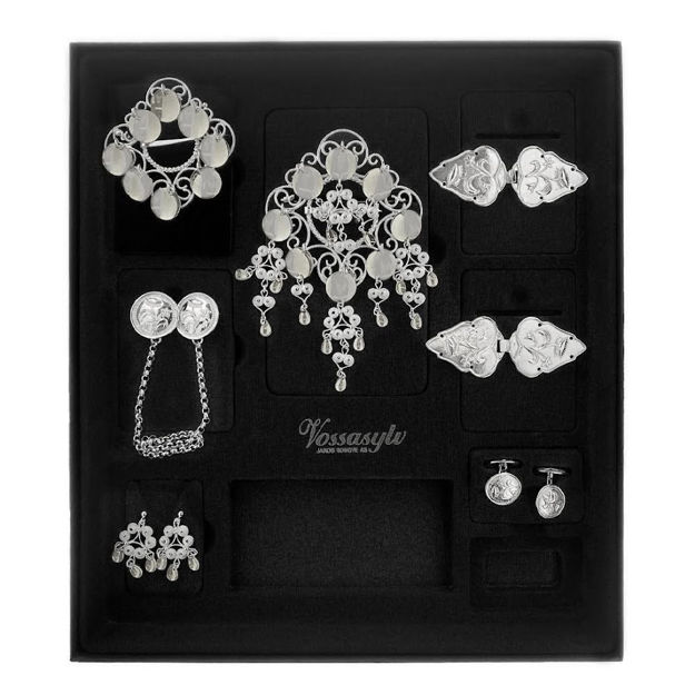 Bunadssett Nordland oksidert sølv