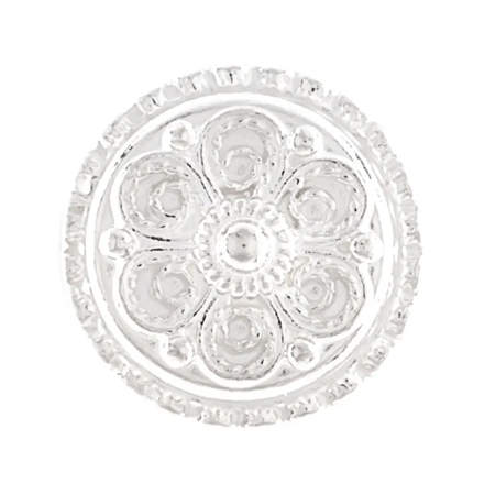 Knapp hvitt sølv 17mm Agder