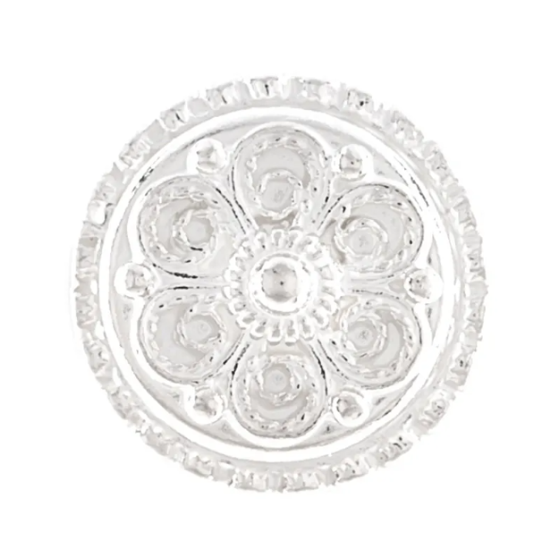 Knapp hvitt sølv 17mm Agder