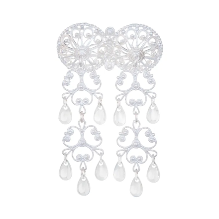 Sølv halsknapp bunad med hvite løv