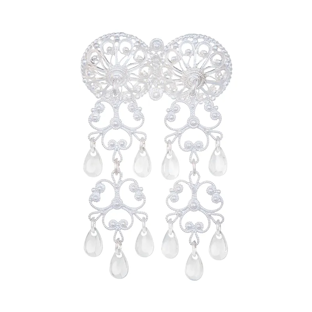 Sølv halsknapp bunad med hvite løv