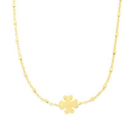 Forgylt sølv halskjede med kløver 40+3cm