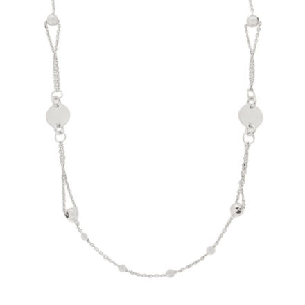 Rhodinert sølv collie kuler & runde plater 8mm 43+3cm