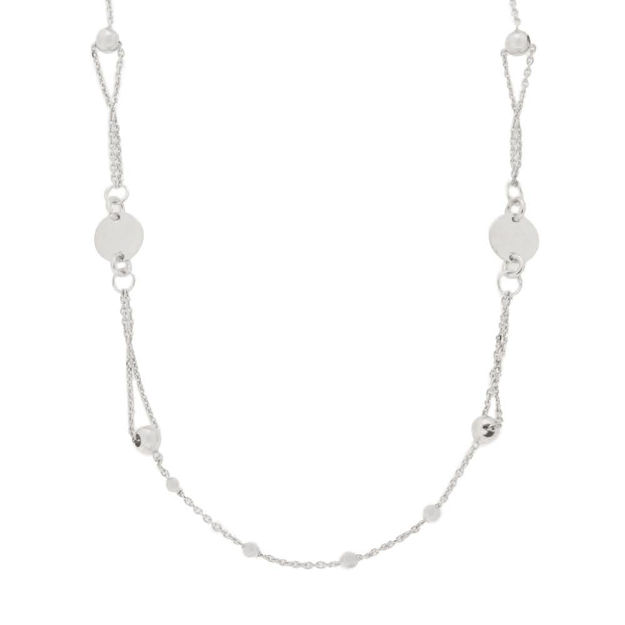 Rhodinert sølv collie kuler & runde plater 8mm 43+3cm