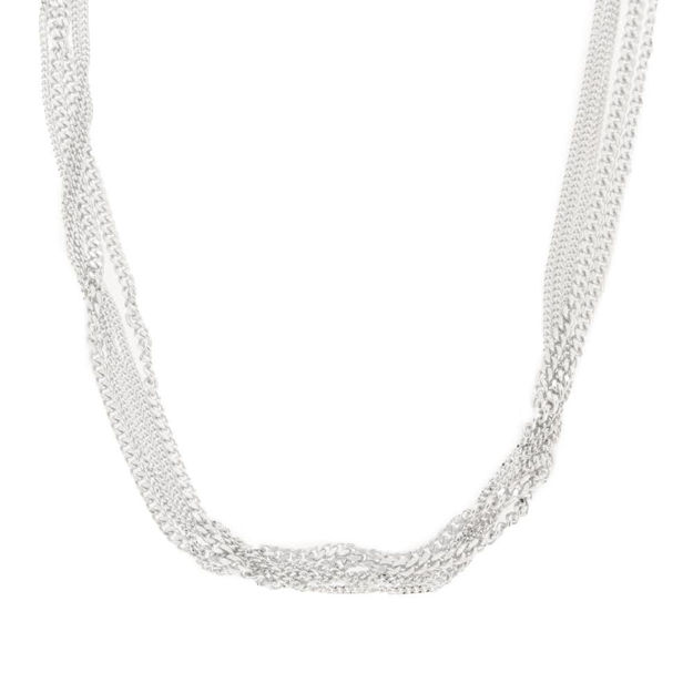 Rhodinert sølv collie 5-radig panzer 2.5mm + 1.5mm 47+8cm