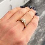 Gull rosett ring diamanter 1,00ct TW/SI
