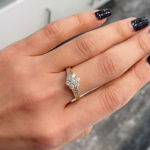 Gull rosett ring diamanter 1,00ct TW/SI