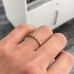 Gull allianse ring med diamanter 5x0,03ct W/P 