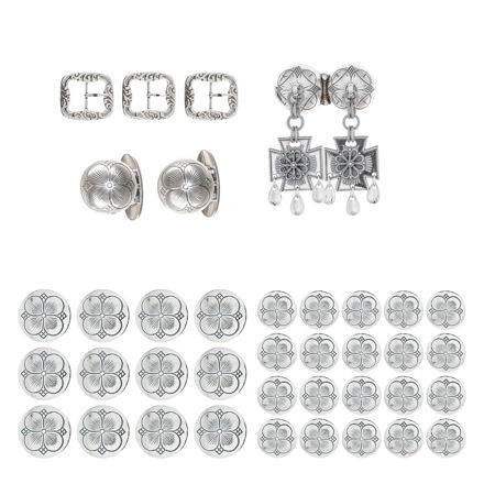 Bunadssett herre Sogn oksidert sølv