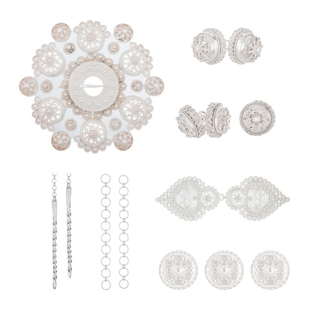 Bunadssett Vest-Agder hvitt sølv