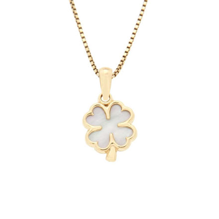 Gull anheng kløver med hvit perlemor