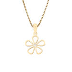 Gull anheng blomst med zircon 11mm