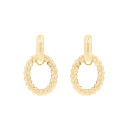 Gull øreheng tvunnet dobbel hoop