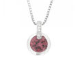 Rhodinert sølv halssmykke med Cubic Zirconia og rosa zircon 9mm 45cm