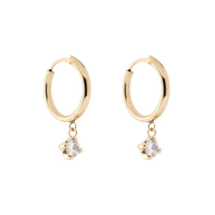 CAIA 375 gull ørering 12mm med Cubic Zirconia heng