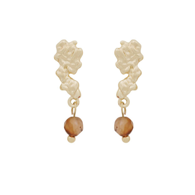 Cat pendant ear g/brown