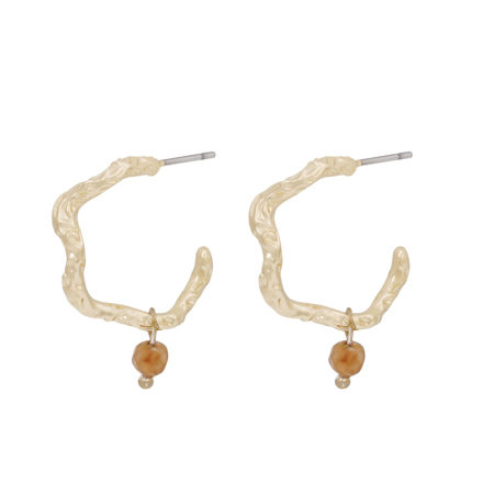 Cat pendant oval ear g/brown