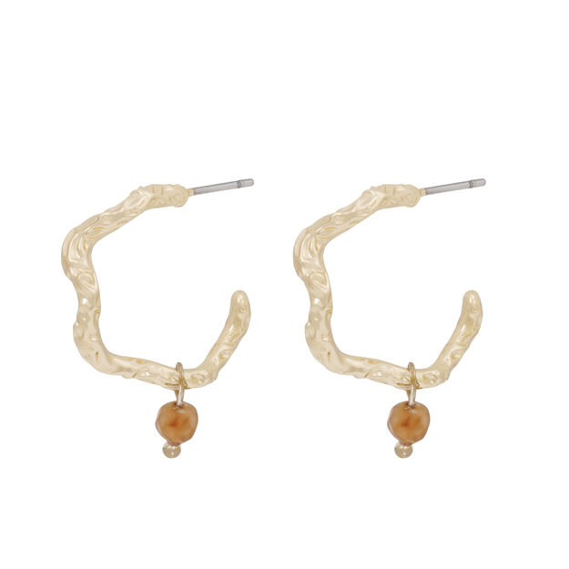 Cat pendant oval ear g/brown