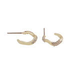 Kitty small crystal oval ear g/clear