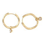 Kitty crystal pendant ring ear g/clear