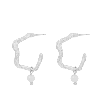 Cat pendant oval ear s/white