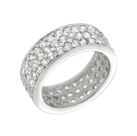 Rhodinert sølvring zirconer