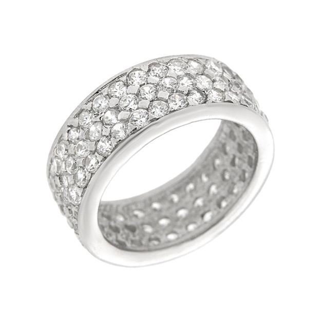 Rhodinert sølvring zirconer