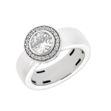 Rhodinert sølv ring sirkel med Cubic Zirconia