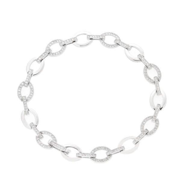 Rhodinert sølv armlenke med Cubic Zirconia Anker 19,5cm